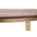 Dark French Brass Half Round Hallway Console Table with Wood Top - Furniture > Living Room