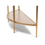 Dark French Brass Half Round Hallway Console Table with Wood Top - Furniture > Living Room