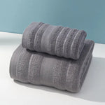 Dark gray Premium Soft Cotton Towels Set Absorbent Quick-Dry Comfortable and Durable Available in Multiple Colors