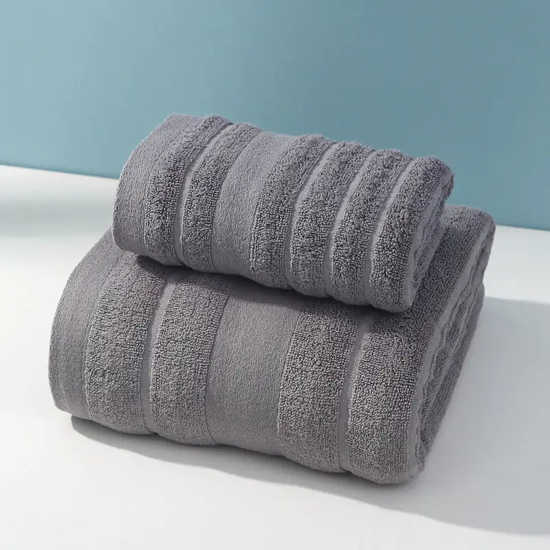 Dark gray Premium Soft Cotton Towels Set Absorbent Quick-Dry Comfortable and Durable Available in Multiple Colors