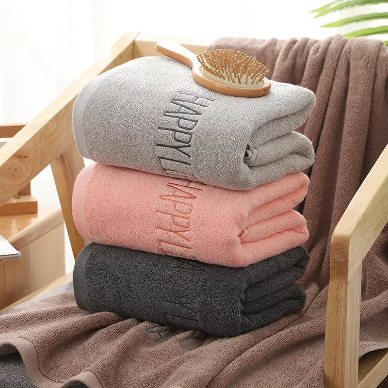 Dark Gray Soft Cotton Bath Towel - 70x140cm Quick Dry Super Absorbent - Home & Garden > Bathroom Accessories > Bath