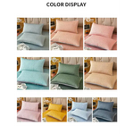 Dark Green Cooling latex texture Pillowcase Set - Latex Feeling Solid Color 48x74cm (Pair) - Home & Garden > Bedding >