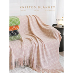 Dark Green Cozy Geometric Knitted Throw Blanket with Tassels - Soft Acrylic Decorative Sofa & Bed Cover 130x180cm