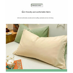 Dark Grey And Light Grey Washed Cotton Pillowcase Set - Solid Color Simple Two-Tone Design 48x74cm (Pair) - Home &