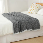 Dark Grey Knitted Sofa Blanket with Plush Side 130 x 170 cm 720g Ideal for Napping and Office Use - Home & Garden >