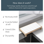 Dark Grey Natural Diatomaceous Earth Absorbent Drying Tray with Bamboo Base - Quick-Dry Stone Mat for Kitchen &