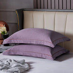 Dark Purple Pure Cotton Flannel Pillowcase Set - Soft Thickened Solid Color (Pair 48x74cm) - Home & Garden > Bedding >