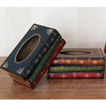 Dark Red Vintage Wooden Tissue Box - Creative Book-Shaped Tissue Holder for Home and Restaurant - Home & Garden >