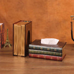 Dark Red Vintage Wooden Tissue Box - Creative Book-Shaped Tissue Holder for Home and Restaurant - Home & Garden >