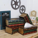 Dark Red Vintage Wooden Tissue Box - Creative Book-Shaped Tissue Holder for Home and Restaurant - Home & Garden >