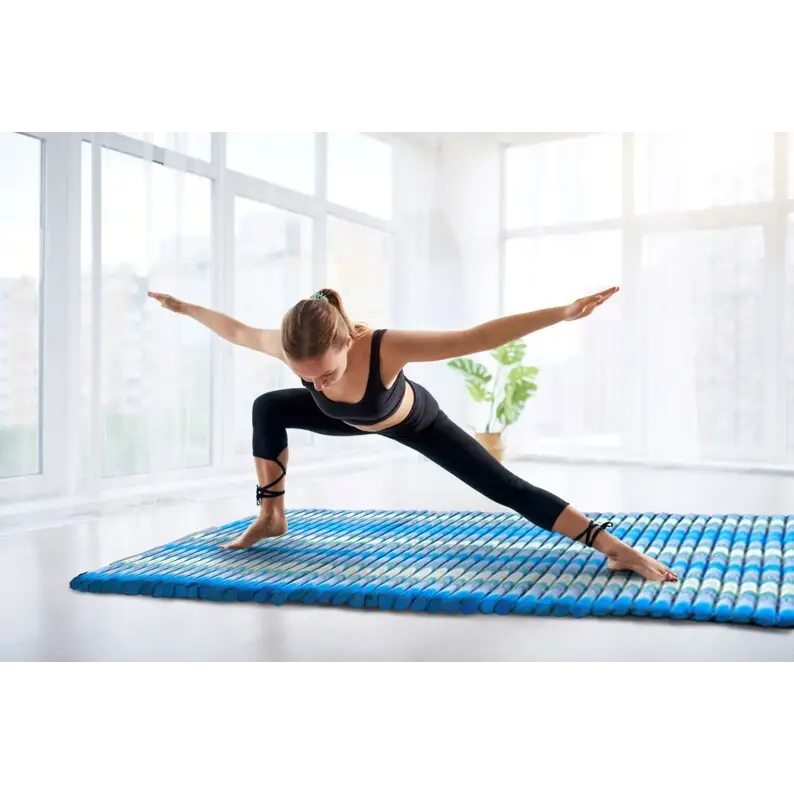 Day bed Roll Out Mattress XL Large Foldout Mat relaxation day bed camping or Yoga Matt Natural Kapok Filled BLUE