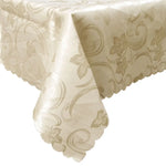Deco Cream Luxury Jacquard Tablecloth 150 x 270 cm - Home & Garden > Kitchenware