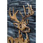 Decorative Deer 3D Wood Metal Wall Art Decor in Blue and Rusty Gold - Home & Garden > Wall Art