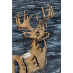 Decorative Deer 3D Wood Metal Wall Art Decor in Blue and Rusty Gold - Home & Garden > Wall Art