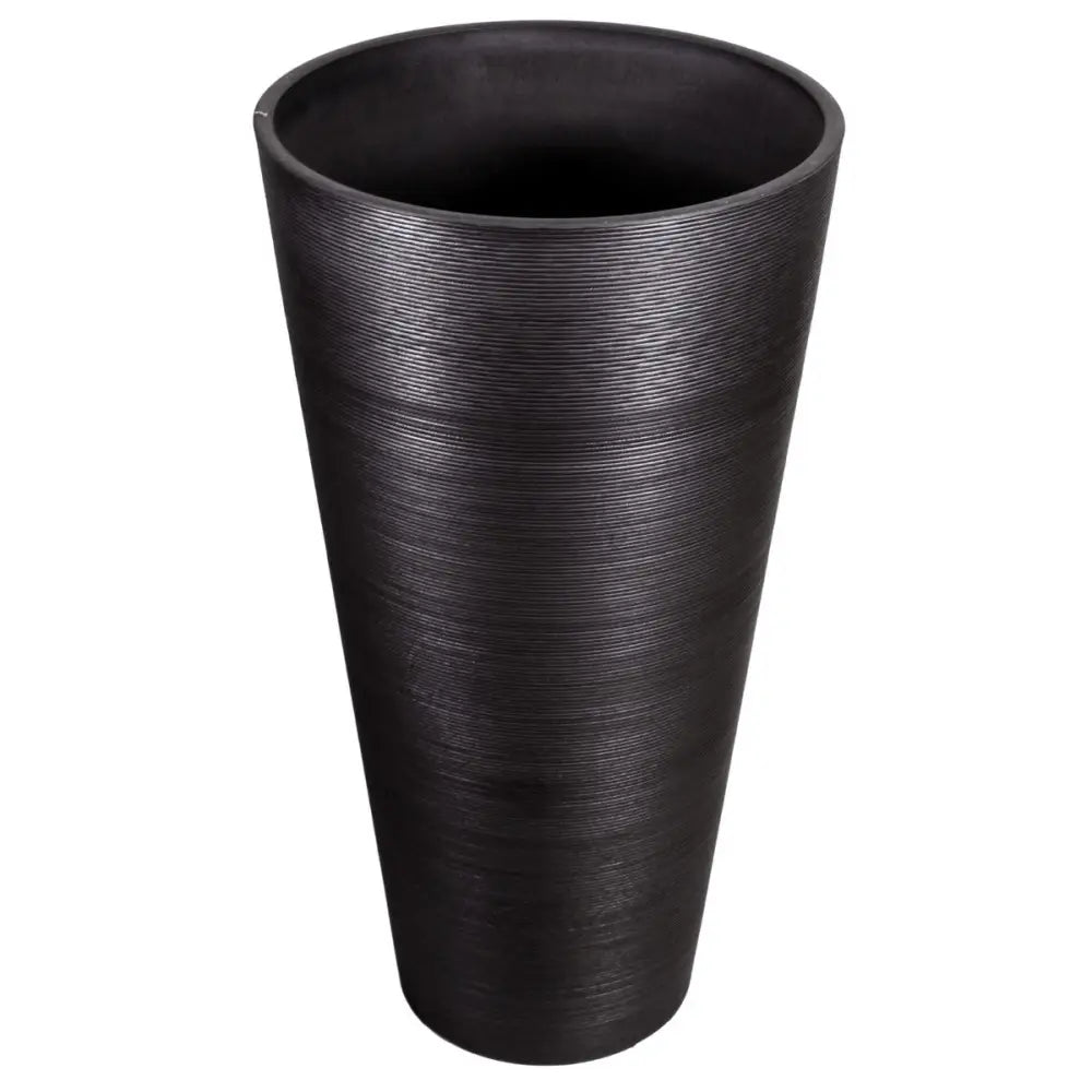 Decorative Large Textured Round Black Planter 71cm - Home & Garden > Artificial Plants