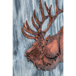 Decorative Reindeer 3D Wood Metal Wall Art Decor in Blue and Rusty Bronze - Home & Garden > Wall Art