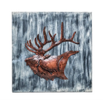 Decorative Reindeer 3D Wood Metal Wall Art Decor in Blue and Rusty Bronze - Home & Garden > Wall Art
