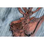 Decorative Reindeer 3D Wood Metal Wall Art Decor in Blue and Rusty Bronze - Home & Garden > Wall Art