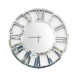 Decorative Silver Mirrored Clock - Home & Garden > Decor