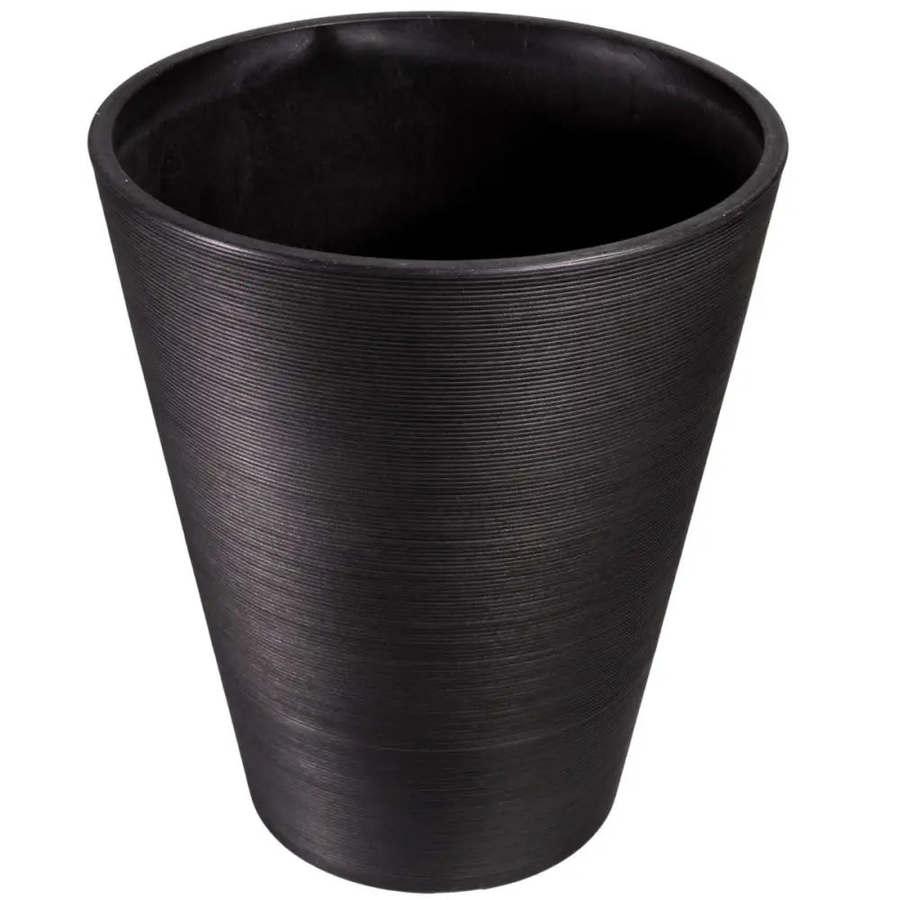 Decorative Textured Round Black Planter 47cm - Home & Garden > Artificial Plants
