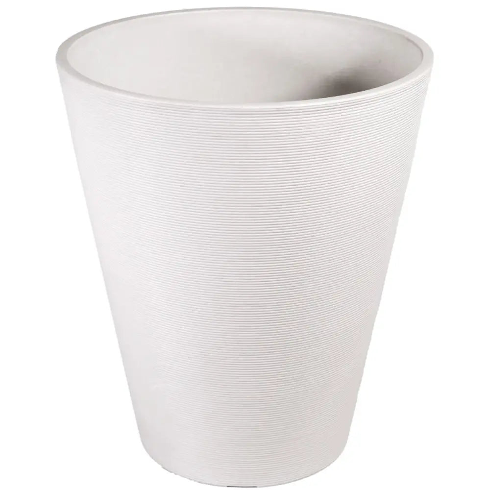 Decorative Textured Round White Planter 47cm - Home & Garden > Artificial Plants