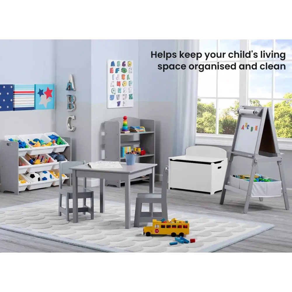 DELTA CHILDREN Deluxe Toy Box Kids Furniture Chest Bedroom Wooden Storage White - Baby & Kids > Kid’s Furniture
