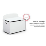 DELTA CHILDREN Deluxe Toy Box Kids Furniture Chest Bedroom Wooden Storage White - Baby & Kids > Kid’s Furniture