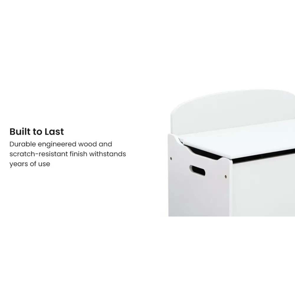 DELTA CHILDREN Deluxe Toy Box Kids Furniture Chest Bedroom Wooden Storage White - Baby & Kids > Kid’s Furniture