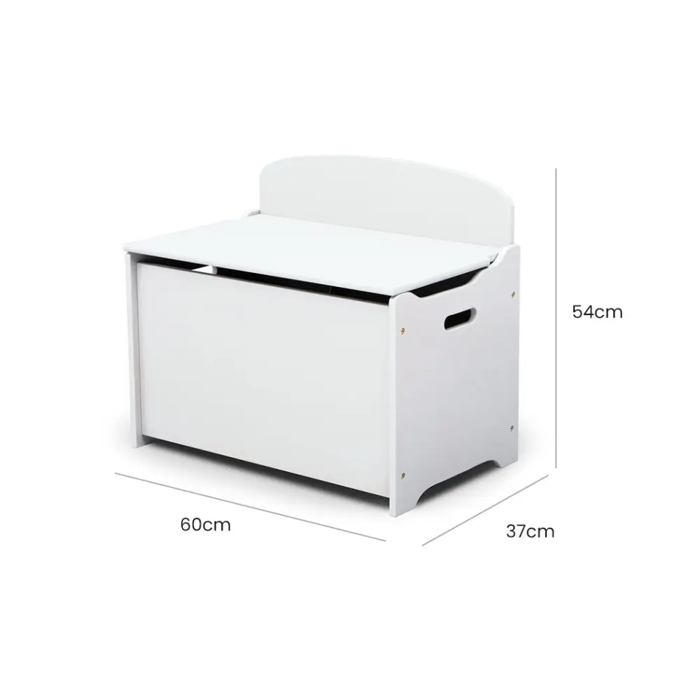 DELTA CHILDREN Deluxe Toy Box Kids Furniture Chest Bedroom Wooden Storage White - Baby & Kids > Kid’s Furniture
