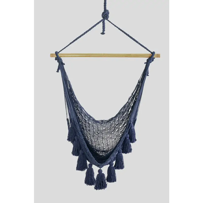 Deluxe Extra Large Mexican Hammock Chair in Outdoor Cotton Colour Blue - Home & Garden > Hammocks