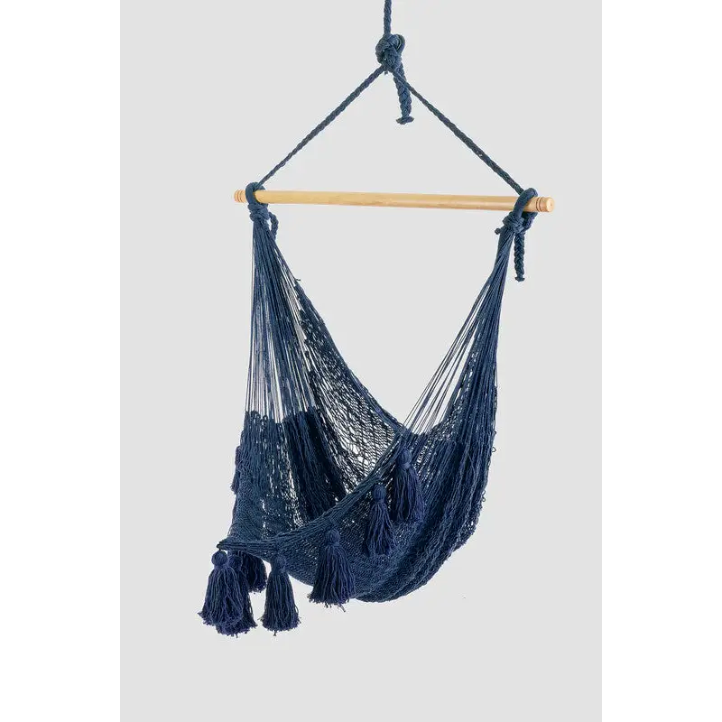 Deluxe Extra Large Mexican Hammock Chair in Outdoor Cotton Colour Blue - Home & Garden > Hammocks