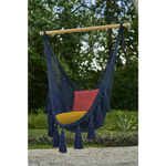 Deluxe Extra Large Mexican Hammock Chair in Outdoor Cotton Colour Blue - Home & Garden > Hammocks