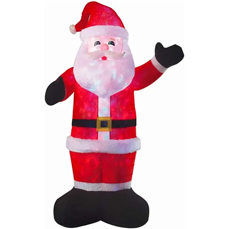 DELUXE INFLATABLE PLUSH SANTA WITH DISCO LIGHTS 8FT - Occasions > Christmas > Christmas Decorations
