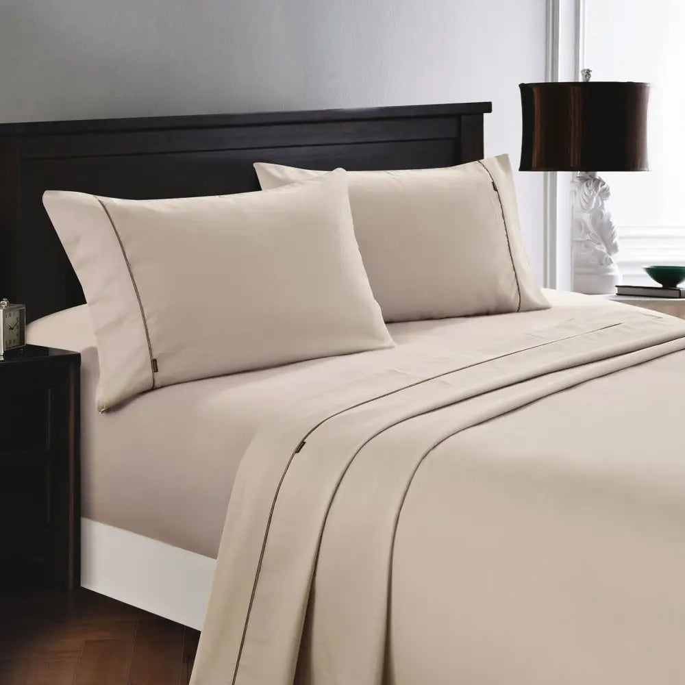 Deluxe Linen 1200TC Cotton Rich Sheet Set Linen King Single - Home & Garden > Bedding