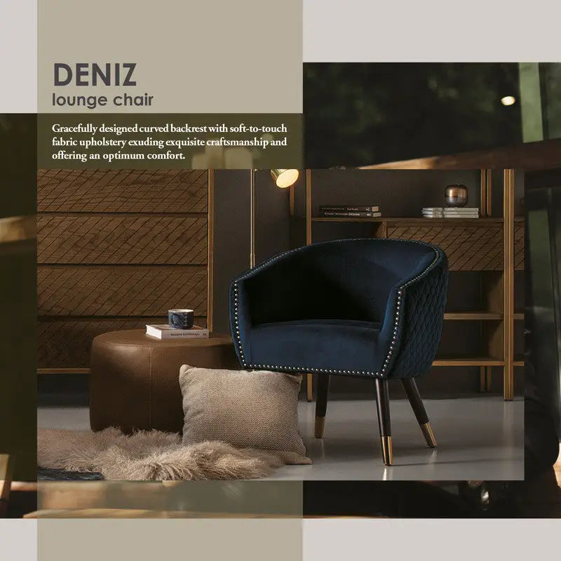 Deniz Lounge Chair Tub Chair Accent Armchair - Blue - Furniture > Bar Stools & Chairs > Arm Chairs & Recliners