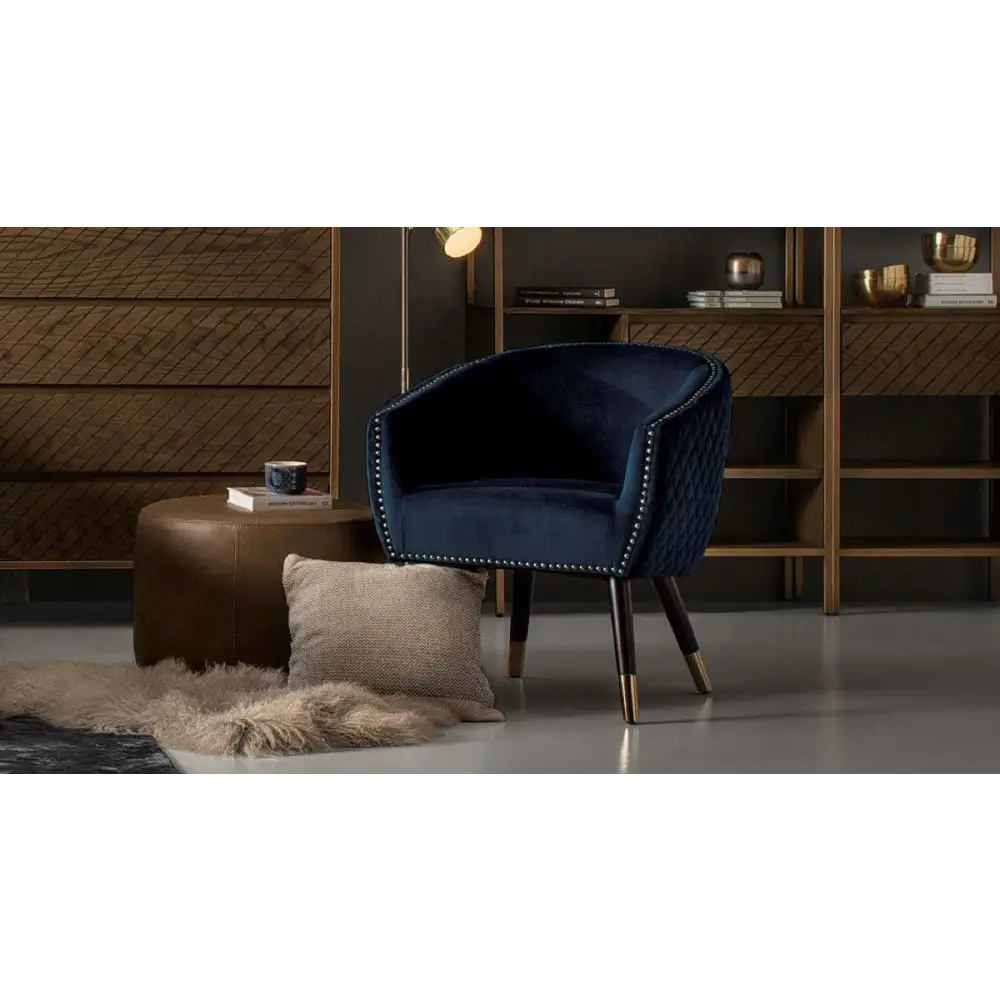 Deniz Lounge Chair Tub Chair Accent Armchair - Blue - Furniture > Bar Stools & Chairs > Arm Chairs & Recliners