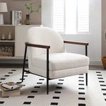 Denmark Arm Chair Polyester Fabric Upholstery Wooden Structure Solid Foam Black Metal Legs - Furniture > Dining