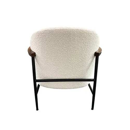 Denmark Arm Chair Polyester Fabric Upholstery Wooden Structure Solid Foam Black Metal Legs - Furniture > Dining