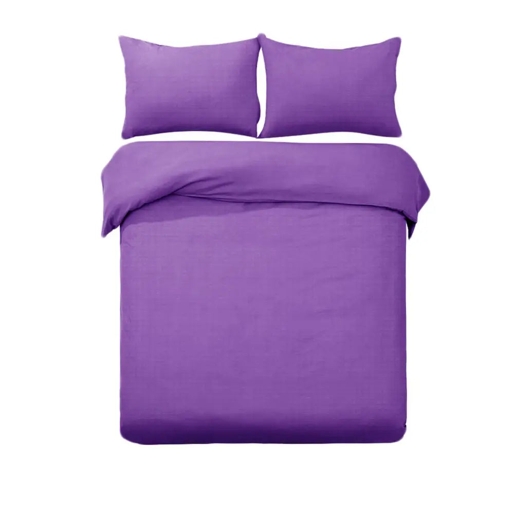 Designer Selection Denver Embossed Quilt Cover Set Purple King - Home & Garden > Bedding