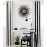 Designers Choice Pair of Linen Cotton Coated Eyelet Curtains Grey 140 x 213cm - Home & Garden > Curtains