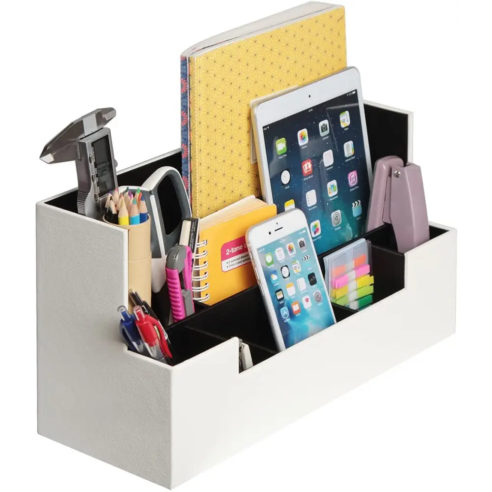 Desk Supplies Office Organizer Caddy (White) - Furniture > Office > Office & Desk Chairs
