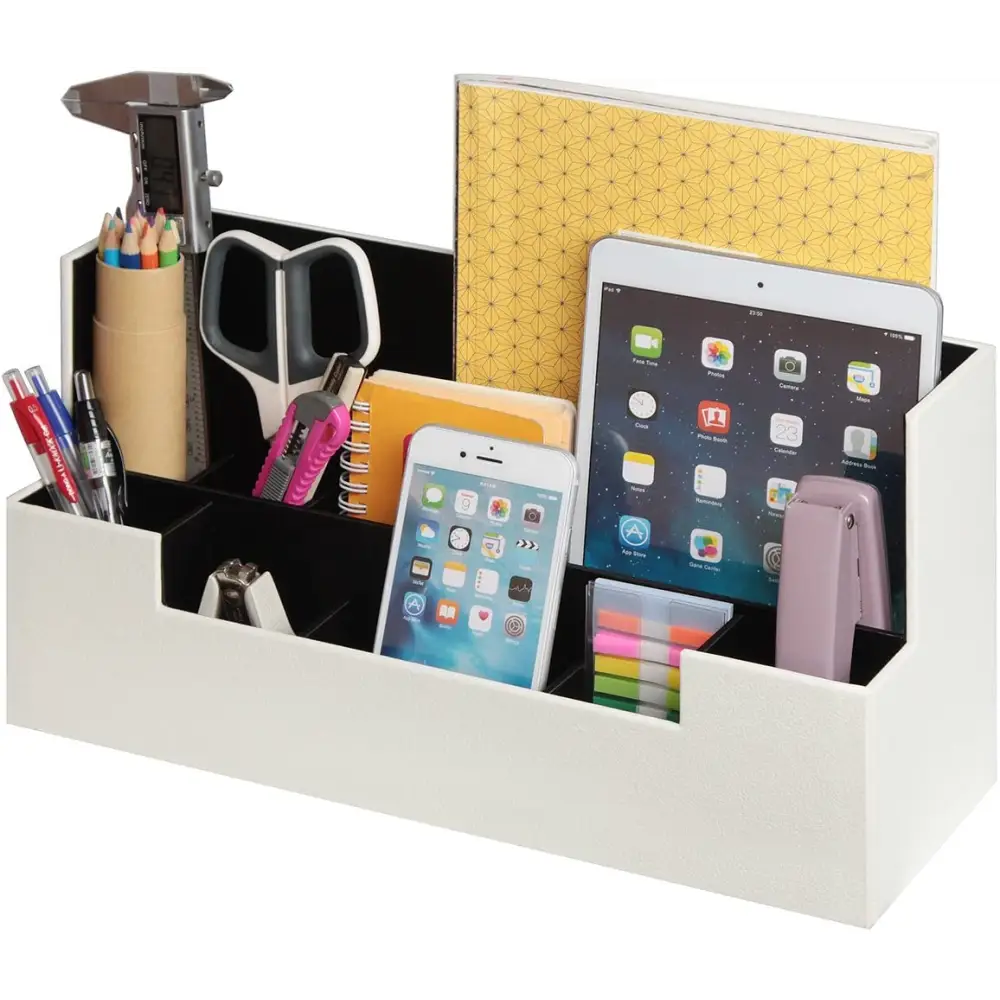 Desk Supplies Office Organizer Caddy (White) - Furniture > Office > Office & Desk Chairs