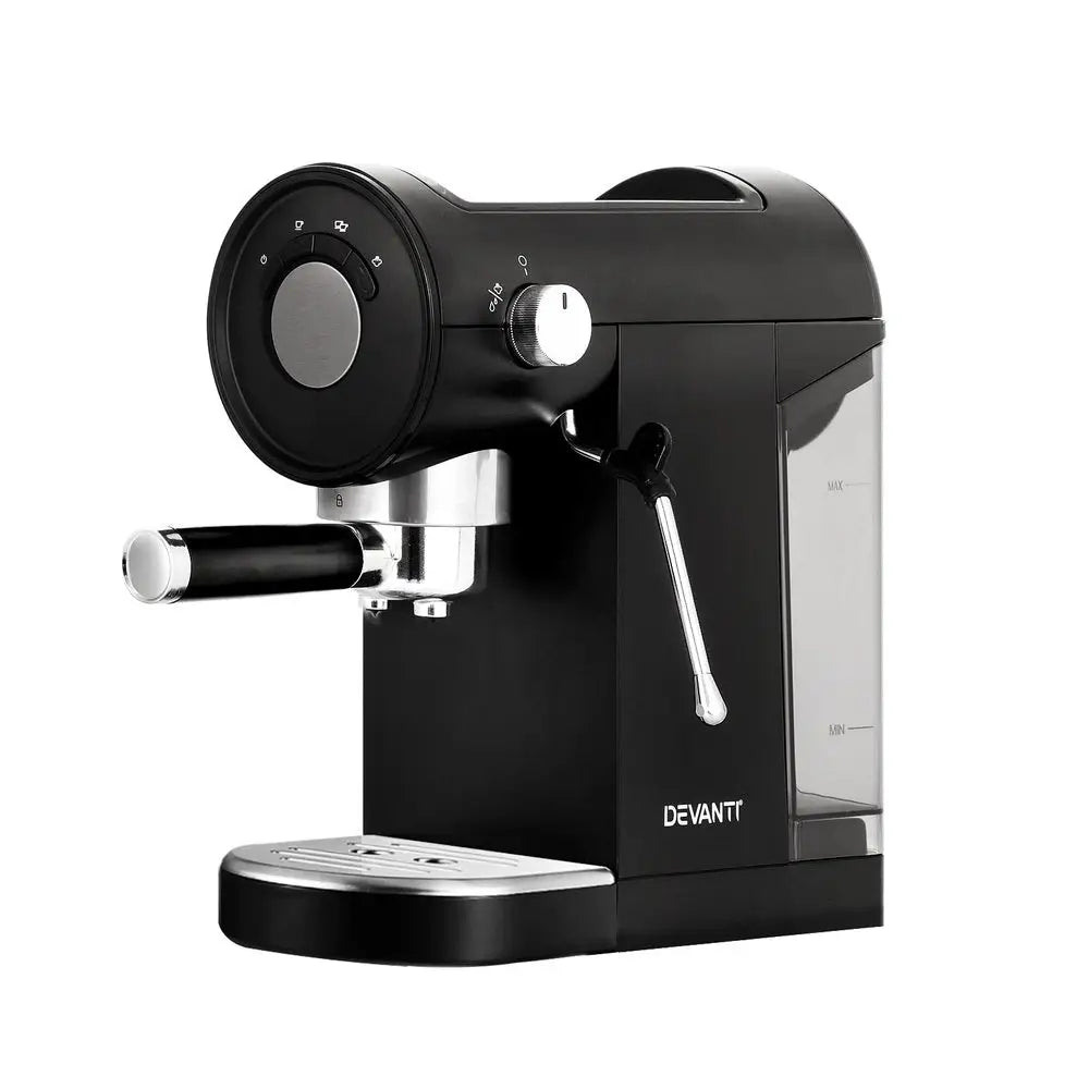 Devanti 20 Bar Coffee Machine Espresso Cafe Maker Black - Appliances > Kitchen Appliances