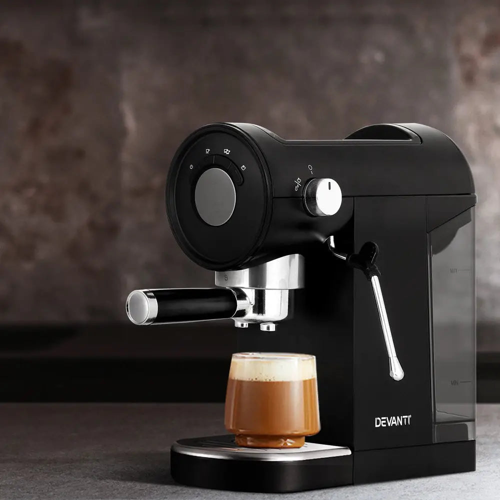 Devanti 20 Bar Coffee Machine Espresso Cafe Maker Black - Appliances > Kitchen Appliances