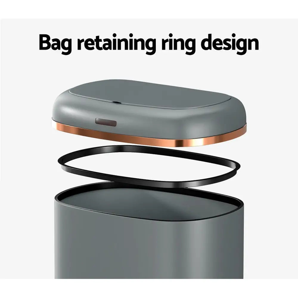 Devanti 38L Motion Sensor Bin Rubbish Automatic Grey - Home & Garden > Kitchen Bins