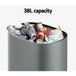 Devanti 38L Motion Sensor Bin Rubbish Automatic Grey - Home & Garden > Kitchen Bins