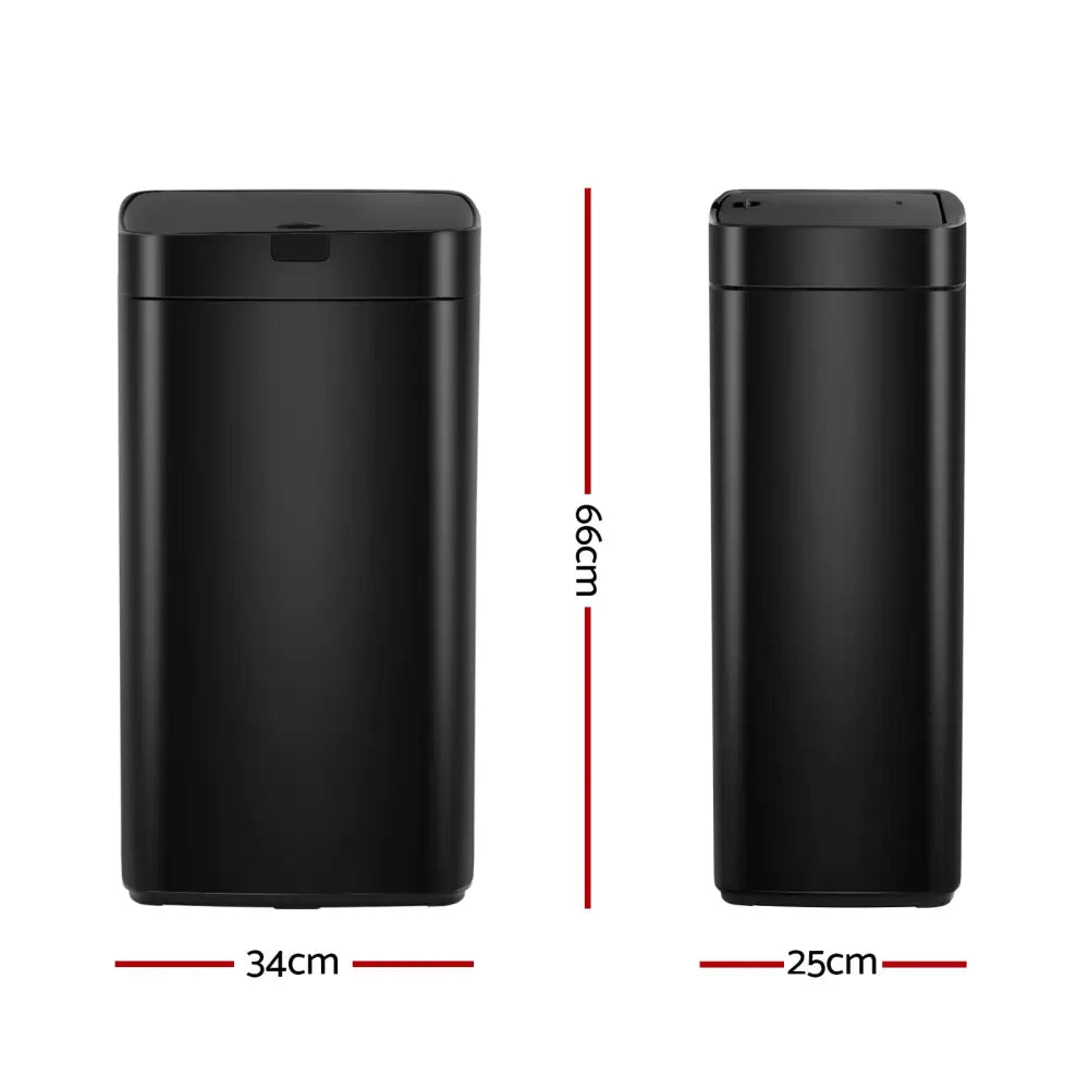 Devanti 45L Motion Sensor Bin Rubbish Automatic Black - Home & Garden > Kitchen Bins