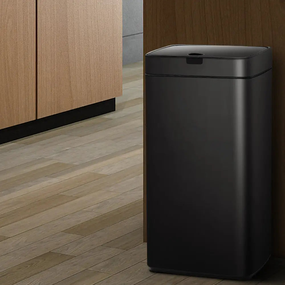 Devanti 45L Motion Sensor Bin Rubbish Automatic Black - Home & Garden > Kitchen Bins