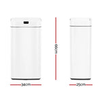 Devanti 45L Motion Sensor Bin Rubbish Automatic White - Home & Garden > Kitchen Bins