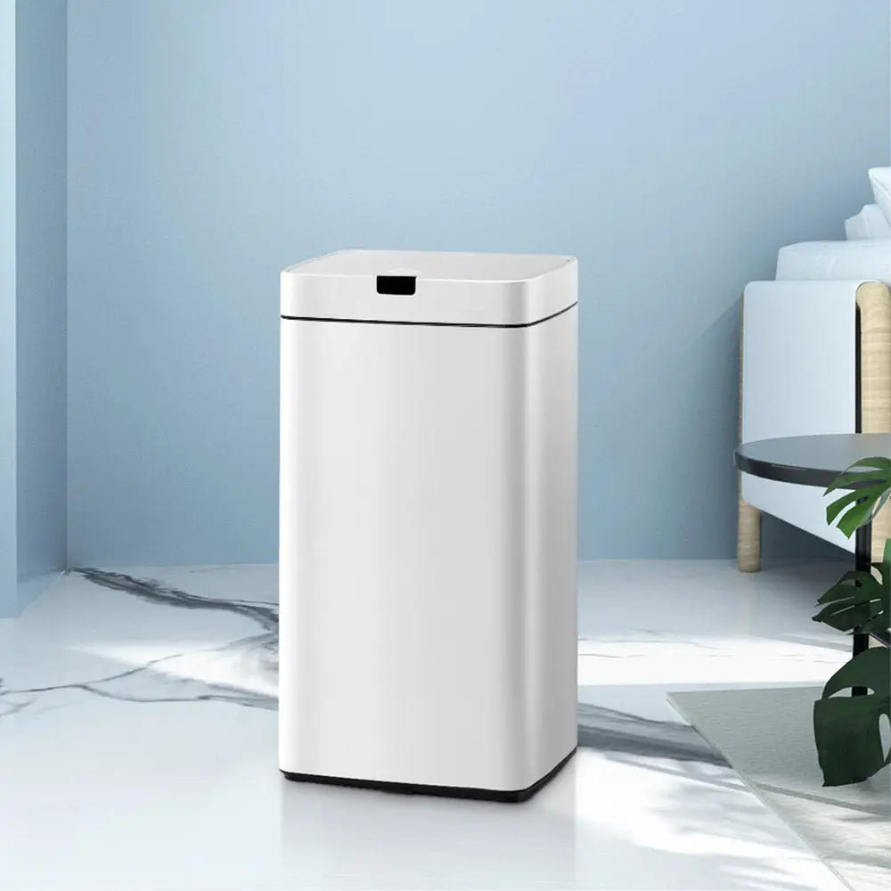Devanti 45L Motion Sensor Bin Rubbish Automatic White - Home & Garden > Kitchen Bins